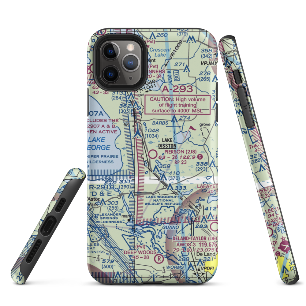 Pierson Municipal Airport (2J8) VFR Sectional  Tough iPhone Case iPhone 11 Pro Max model shown
