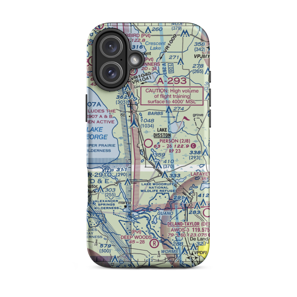 Pierson Municipal Airport (2J8) VFR Sectional  Tough iPhone Case iPhone 16 Plus model shown