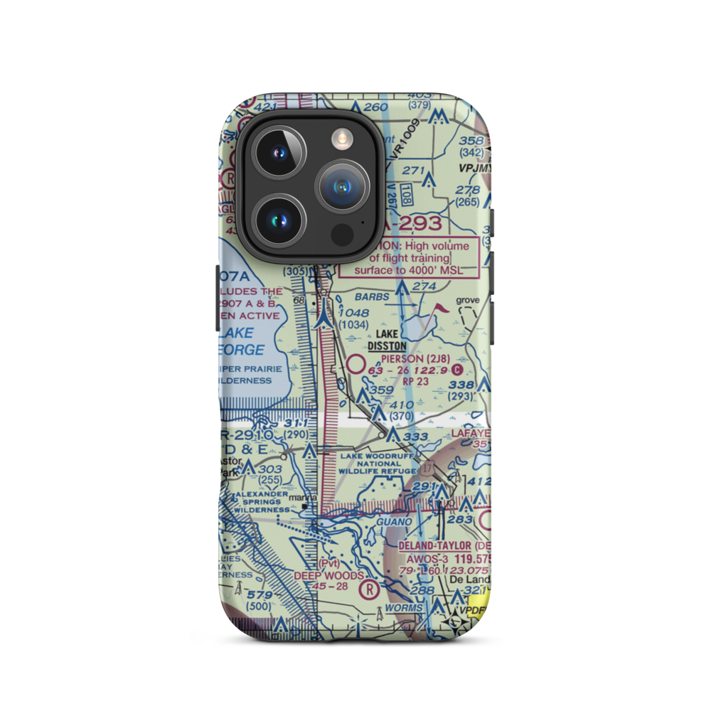 Pierson Municipal Airport (2J8) VFR Sectional  Tough iPhone Case iPhone 16 Pro model shown