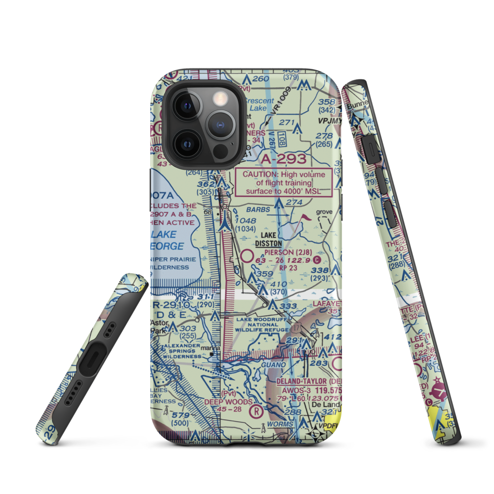 Pierson Municipal Airport (2J8) VFR Sectional  Tough iPhone Case iPhone 12 Pro model shown