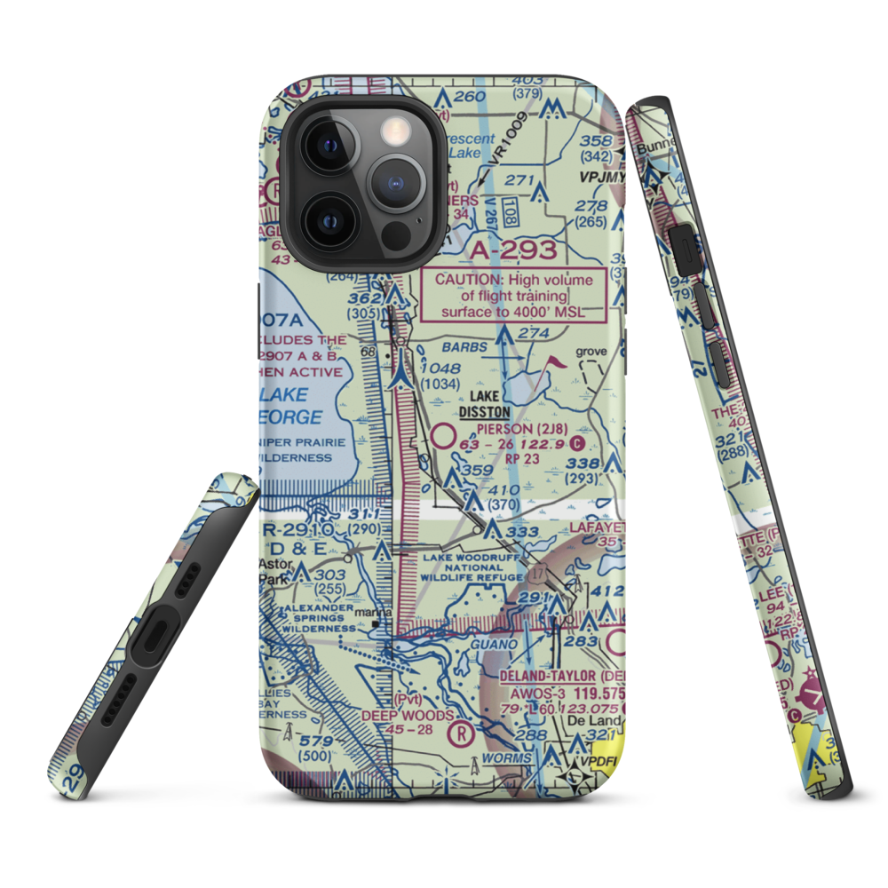 Pierson Municipal Airport (2J8) VFR Sectional  Tough iPhone Case iPhone 12 Pro Max model shown