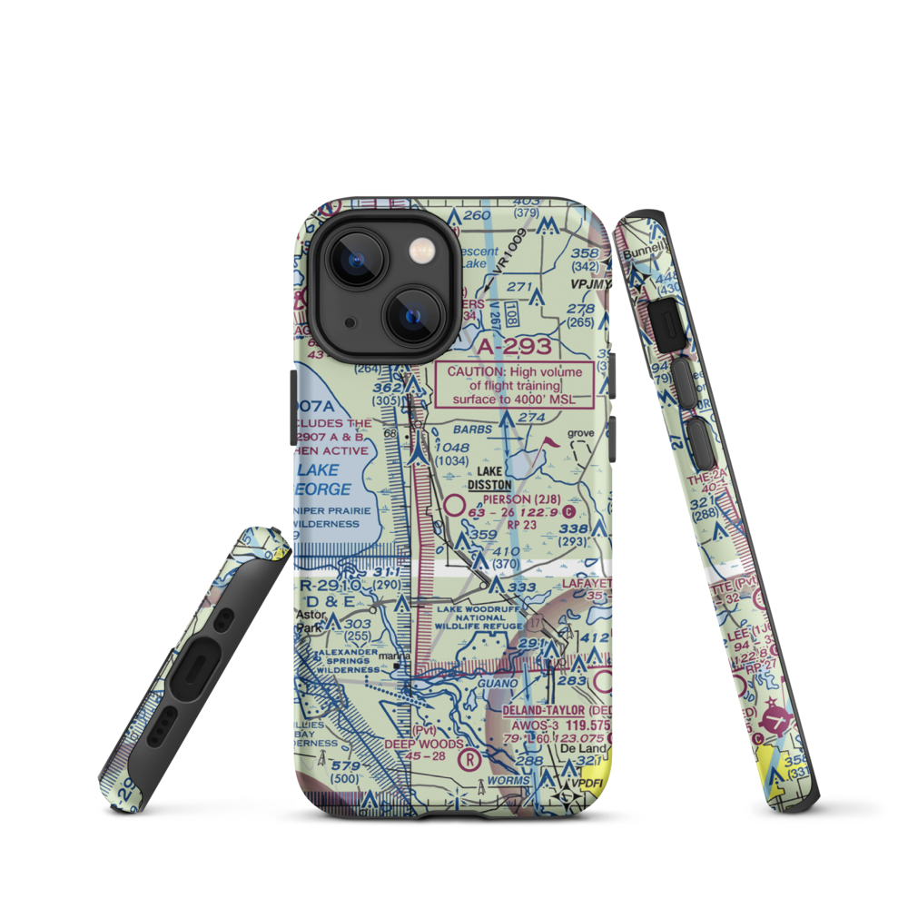 Pierson Municipal Airport (2J8) VFR Sectional  Tough iPhone Case iPhone 13 mini model shown