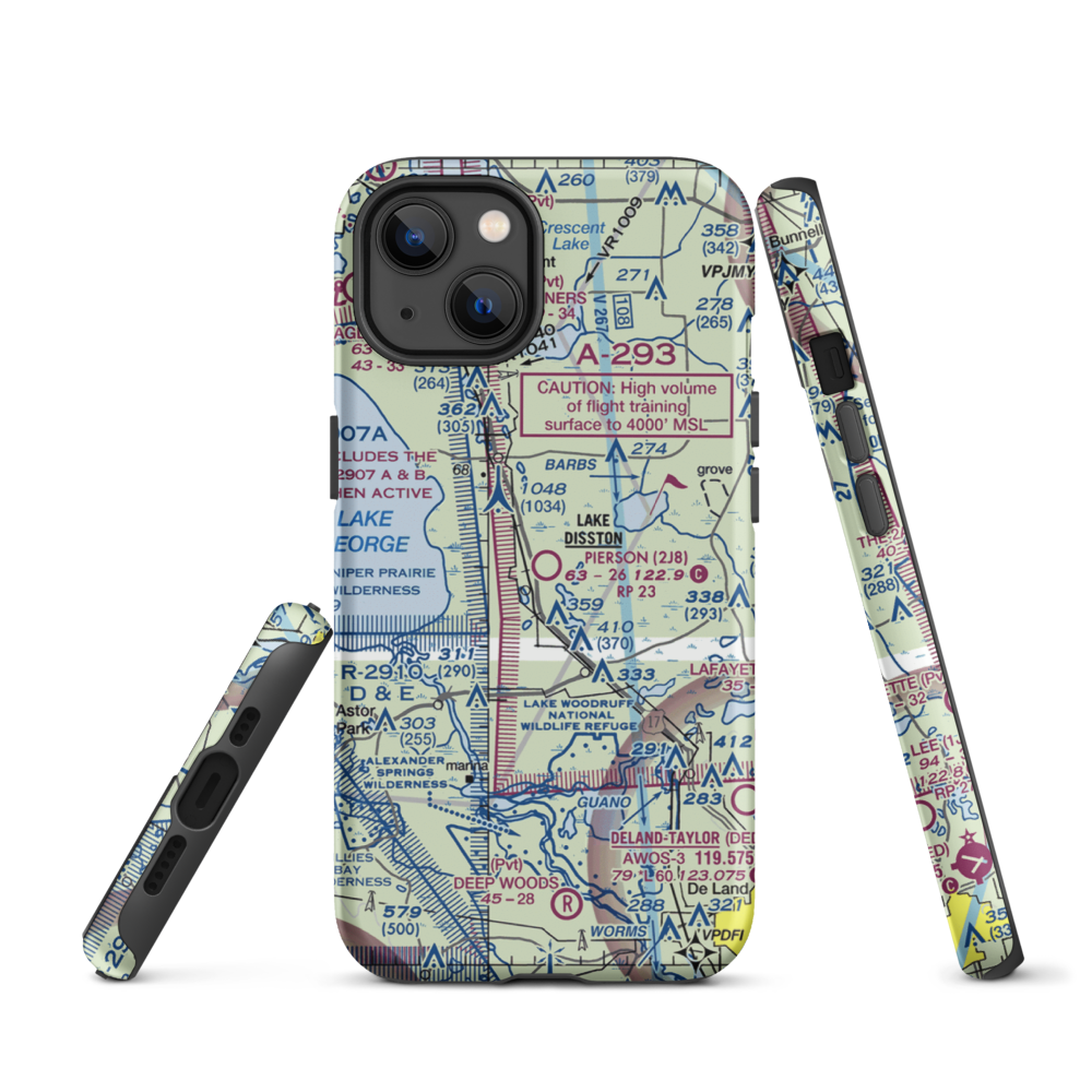 Pierson Municipal Airport (2J8) VFR Sectional  Tough iPhone Case iPhone 13 model shown