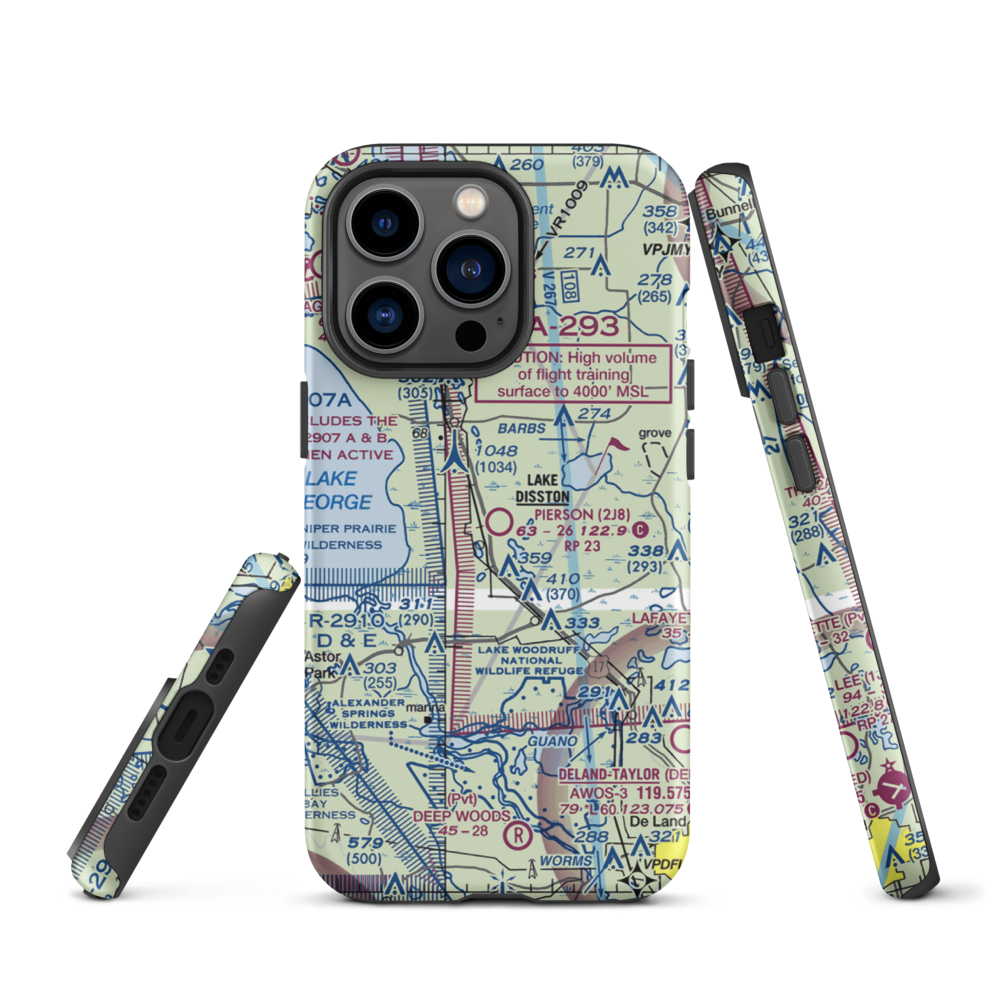 Pierson Municipal Airport (2J8) VFR Sectional  Tough iPhone Case iPhone 13 Pro model shown