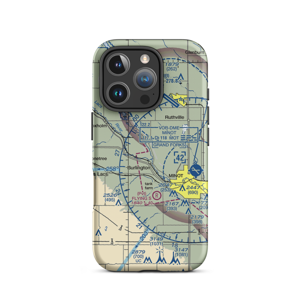 Pietschtree Airstrip (12ND) VFR Sectional  Tough iPhone Case iPhone 16 Pro model shown
