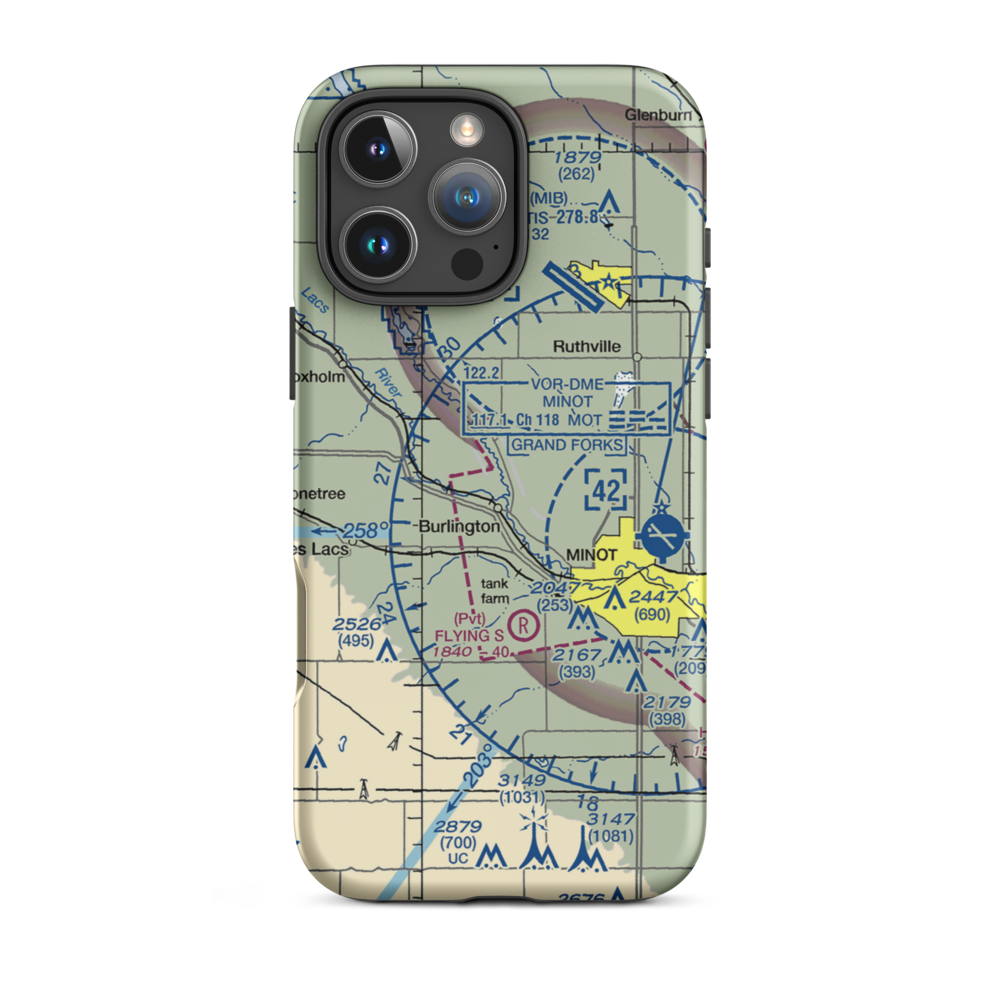 Pietschtree Airstrip (12ND) VFR Sectional  Tough iPhone Case iPhone 16 Pro Max model shown