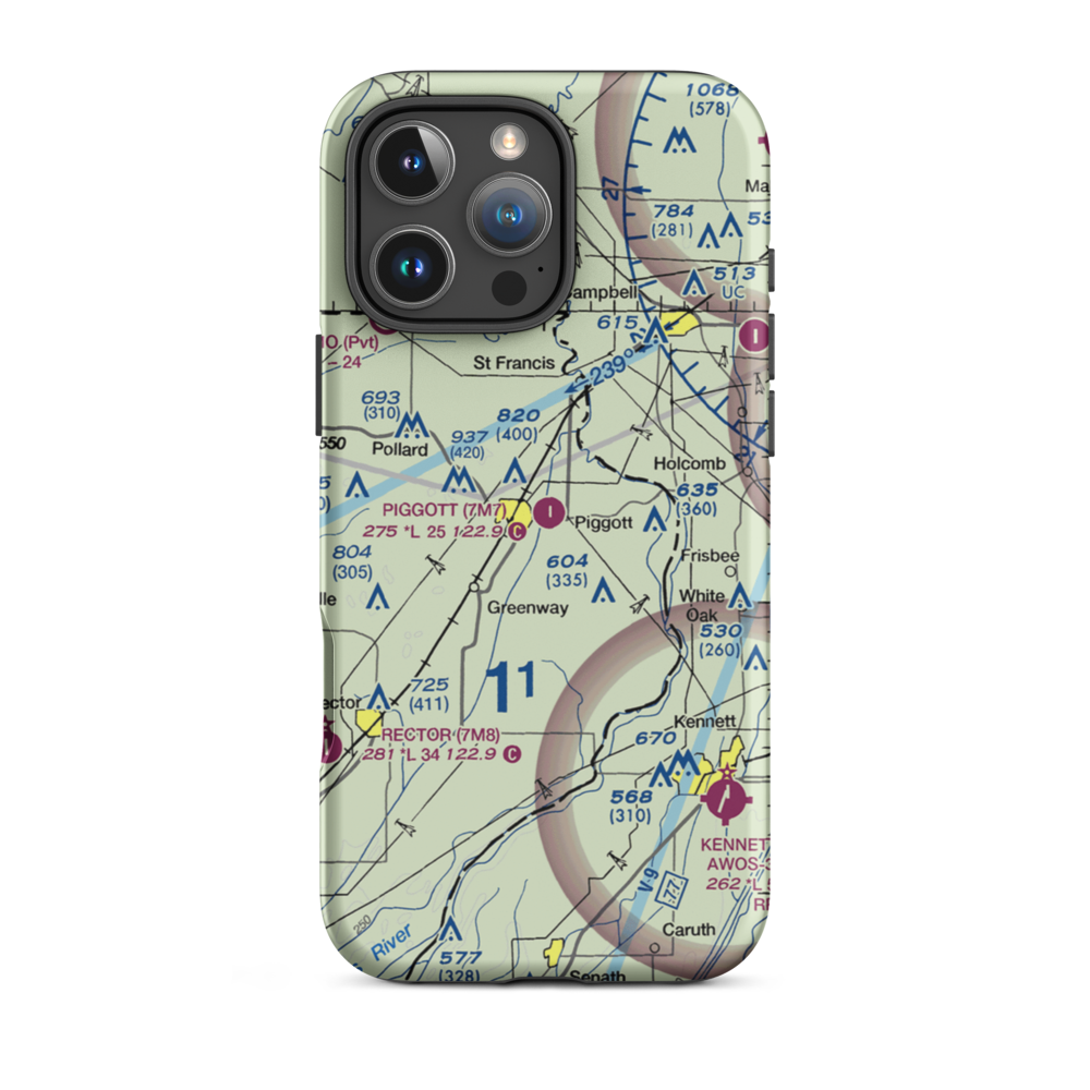 Piggott Municipal Airport (7M7) VFR Sectional  Tough iPhone Case iPhone 16 Pro Max model shown