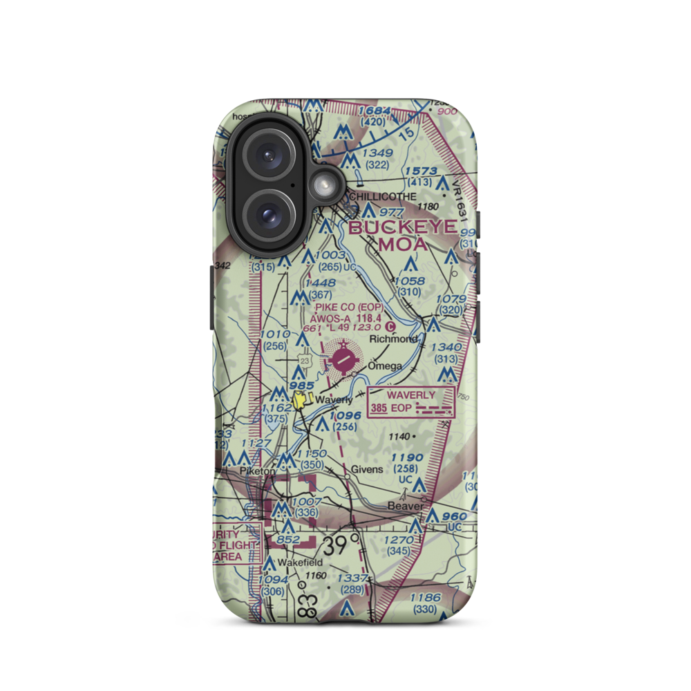 Pike County Airport (EOP) VFR Sectional  Tough iPhone Case iPhone 16 model shown