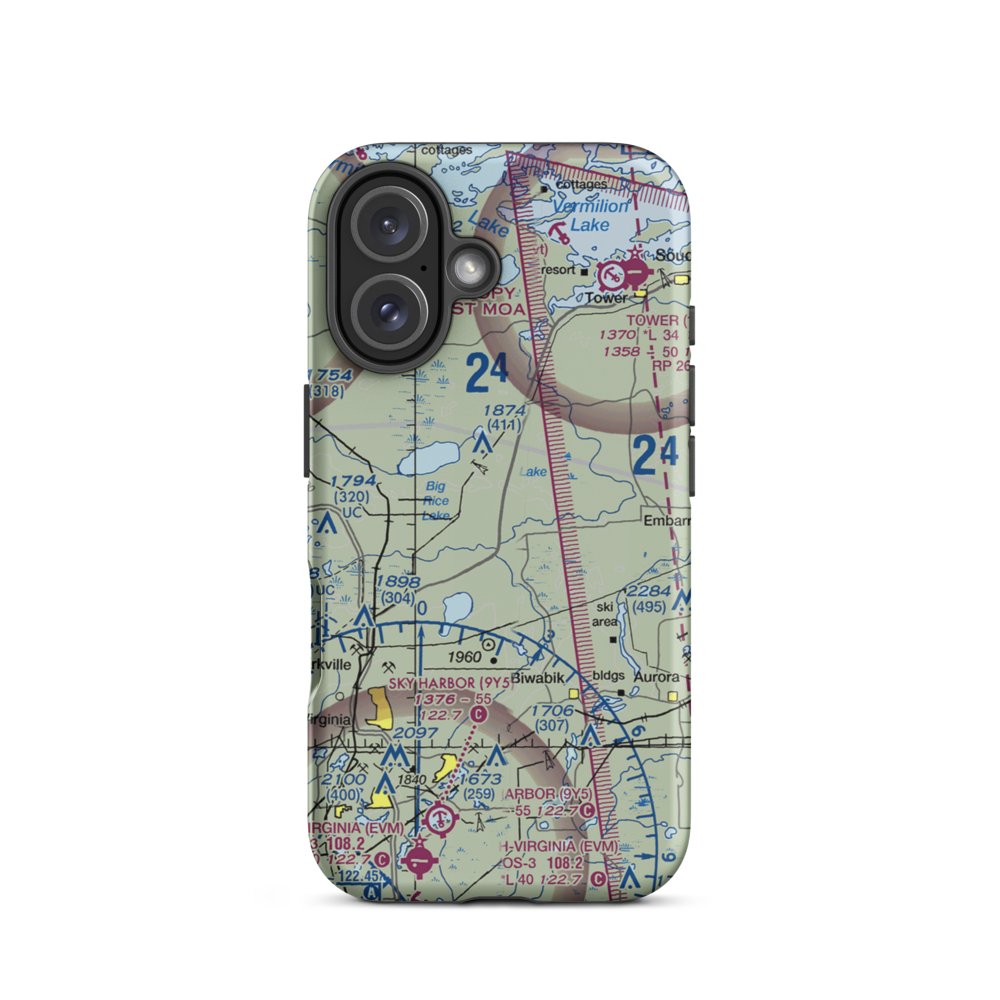 Pike Field Airport (06MN) VFR Sectional  Tough iPhone Case iPhone 16 model shown