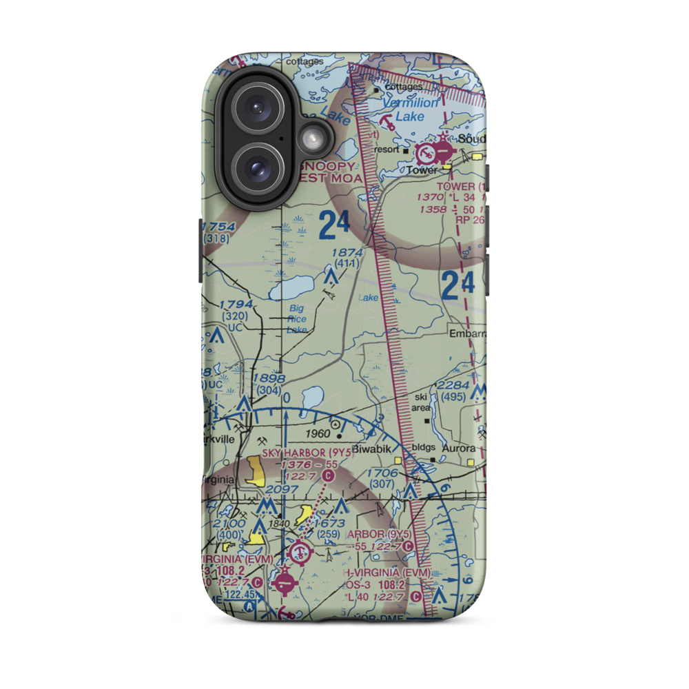 Pike Field Airport (06MN) VFR Sectional  Tough iPhone Case iPhone 16 Plus model shown
