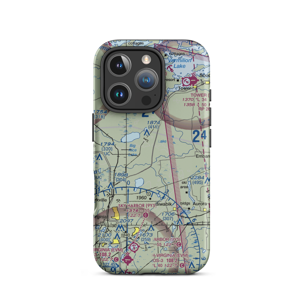 Pike Field Airport (06MN) VFR Sectional  Tough iPhone Case iPhone 16 Pro model shown