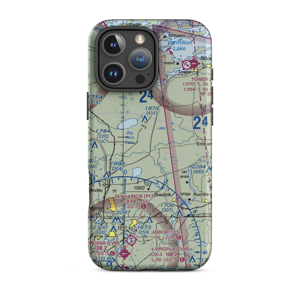 Pike Field Airport (06MN) VFR Sectional  Tough iPhone Case iPhone 16 Pro Max model shown