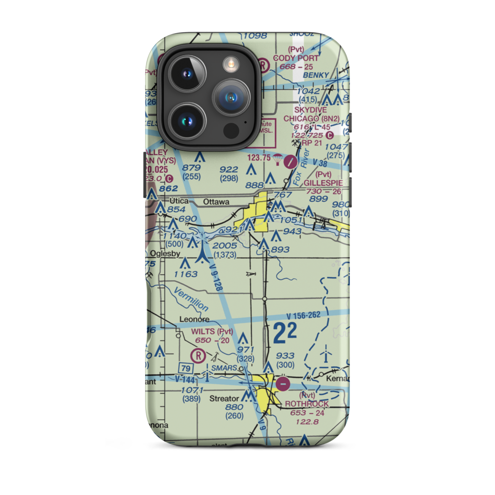 Pike's Airport (22LL) VFR Sectional  Tough iPhone Case iPhone 16 Pro Max model shown