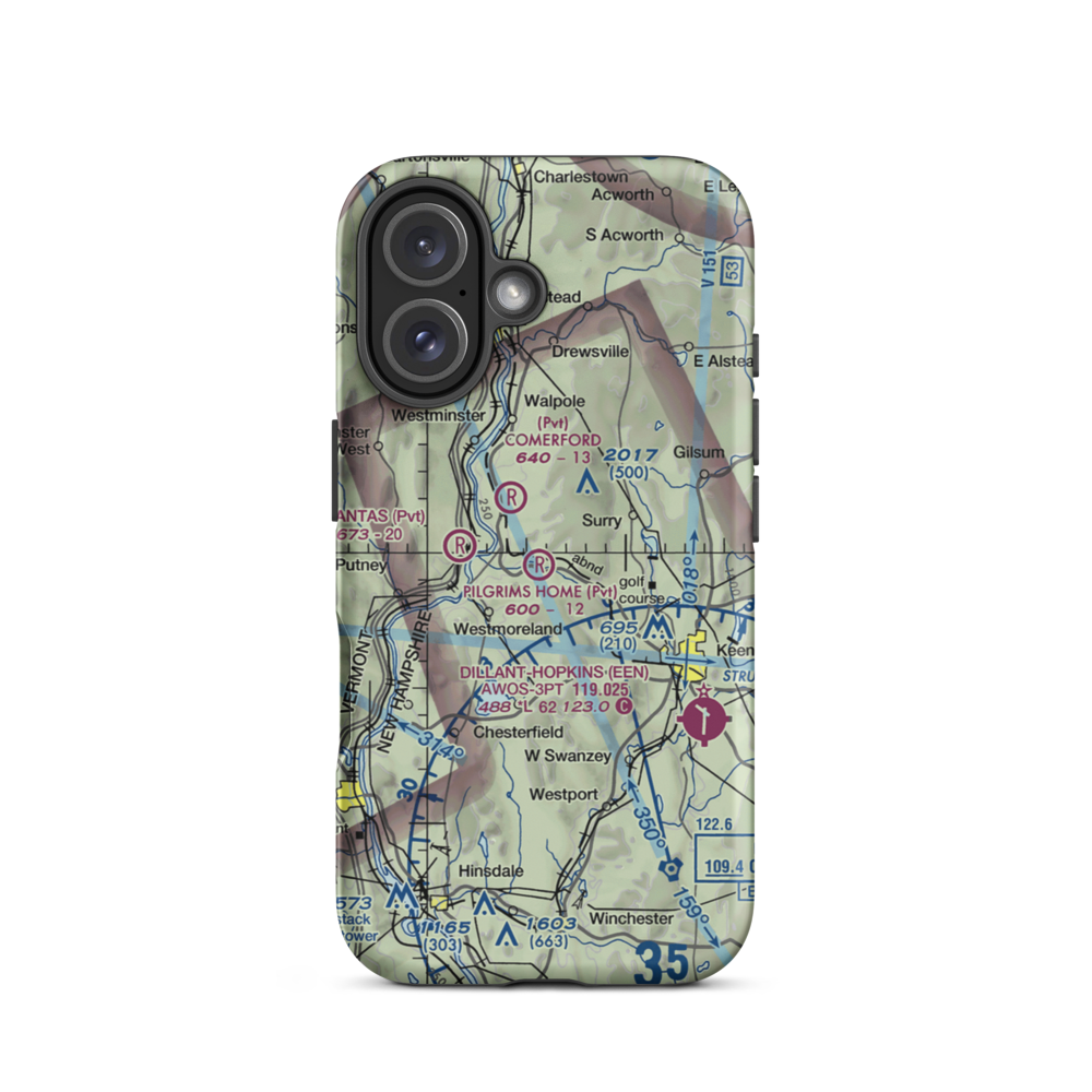 Pilgrim's Home Airfield (2NH5) VFR Sectional  Tough iPhone Case iPhone 16 model shown