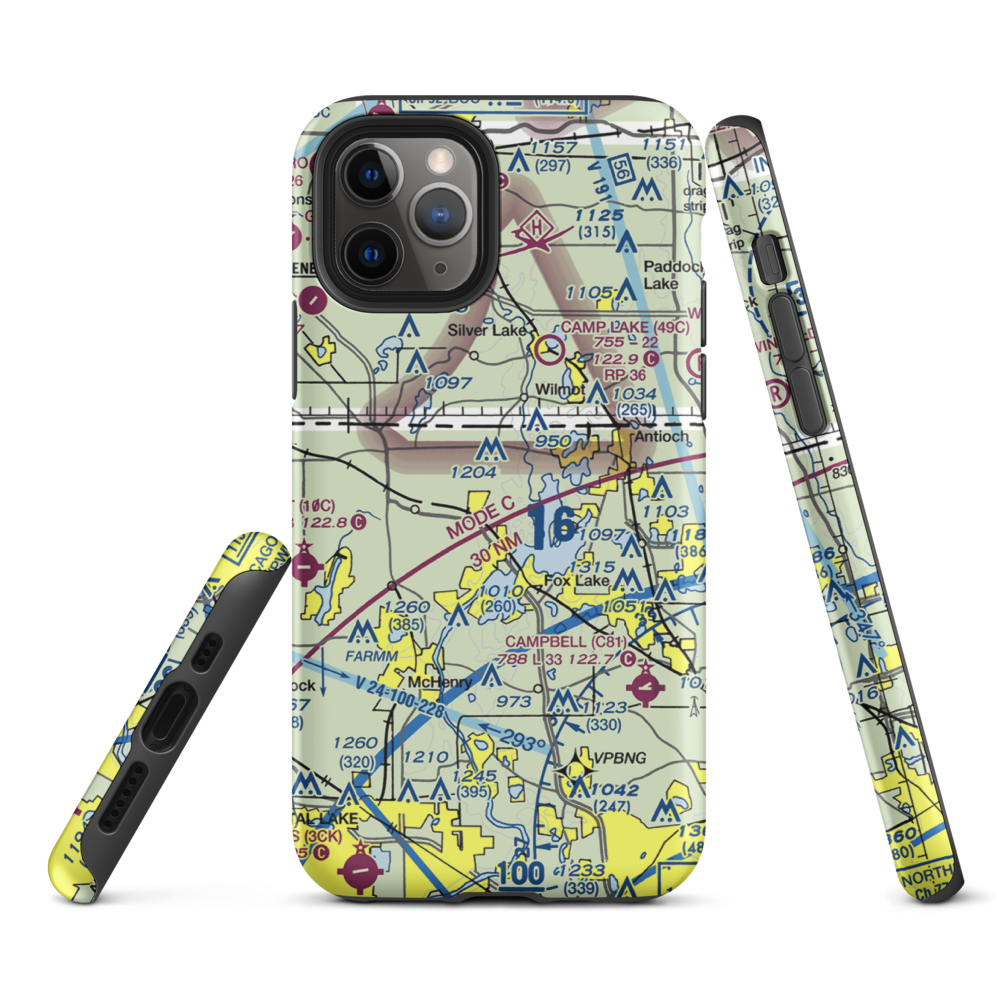 Pillow Hill Airport (3LL4) VFR Sectional  Tough iPhone Case iPhone 11 Pro model shown