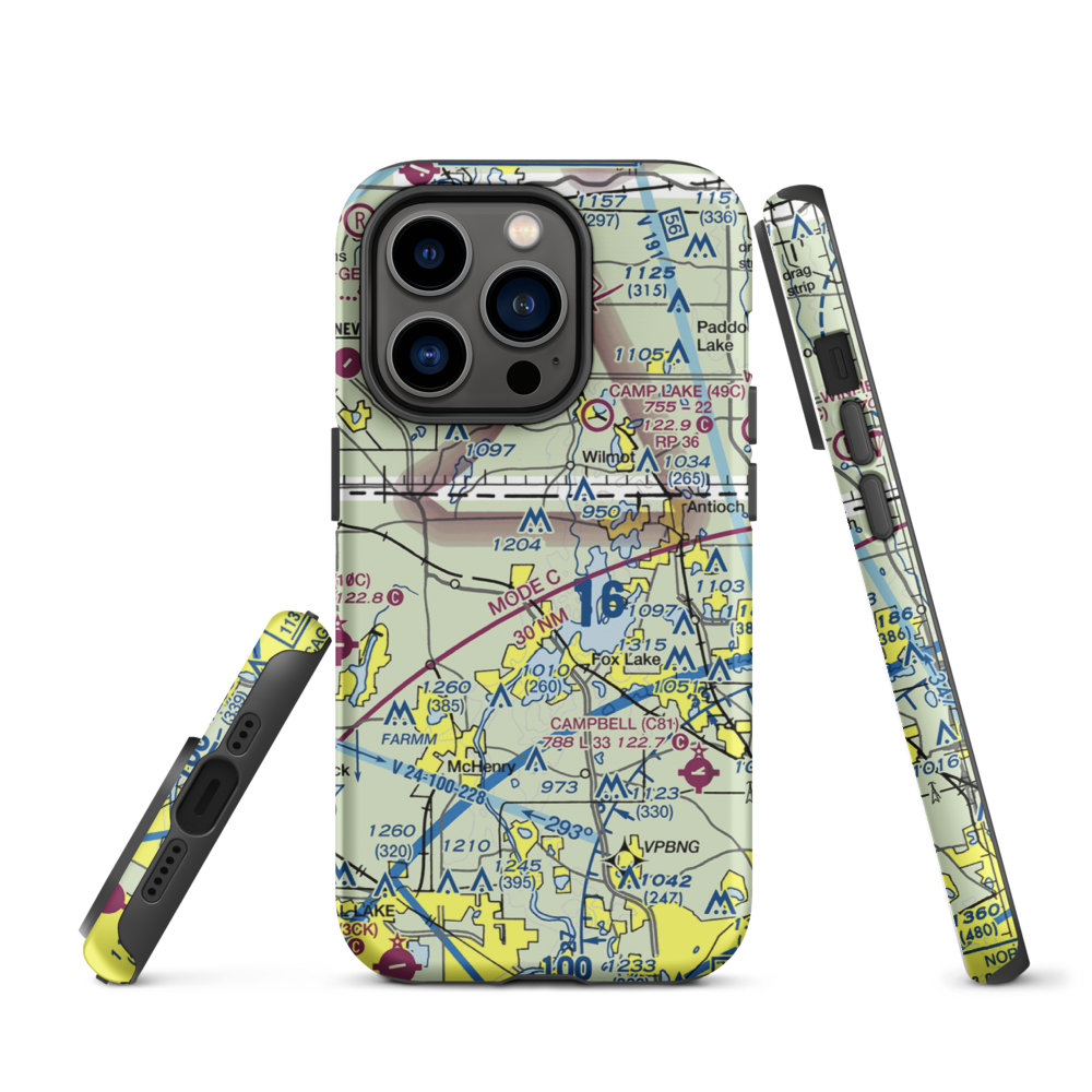 Pillow Hill Airport (3LL4) VFR Sectional  Tough iPhone Case iPhone 14 Pro model shown