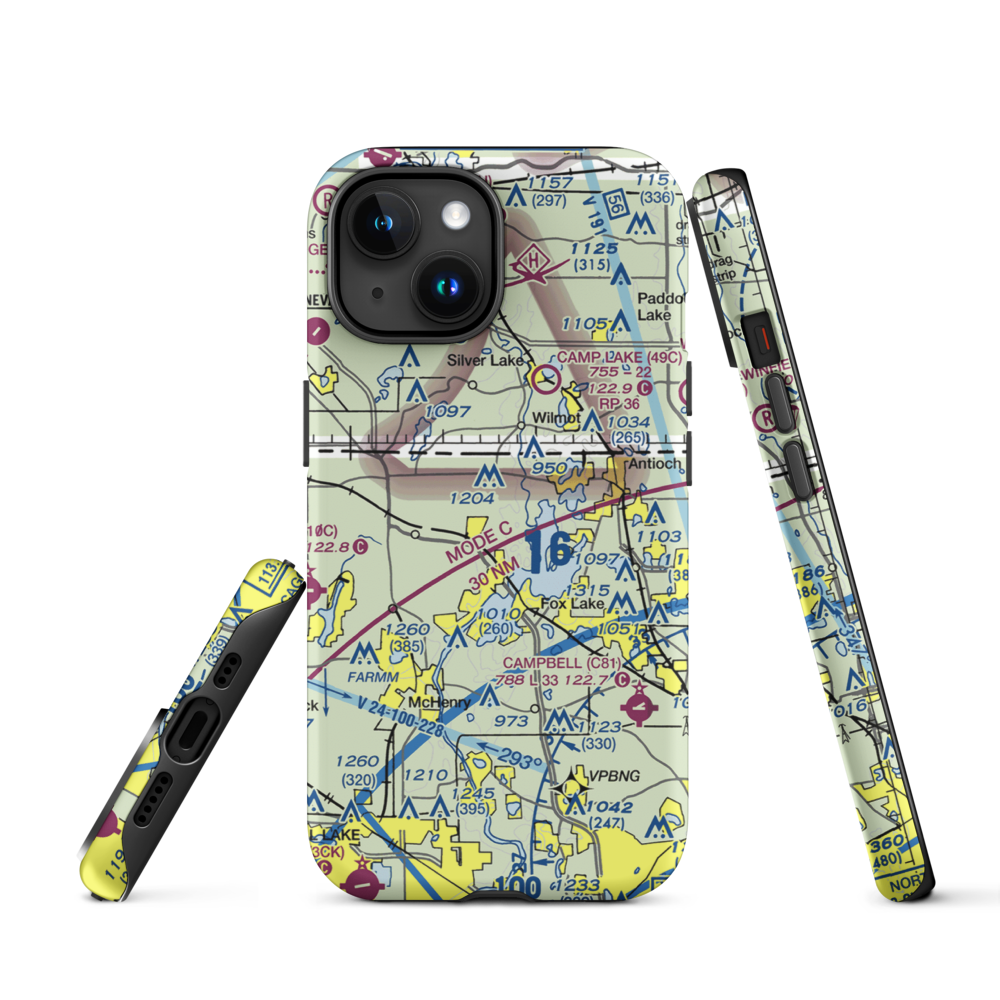 Pillow Hill Airport (3LL4) VFR Sectional  Tough iPhone Case iPhone 15 model shown