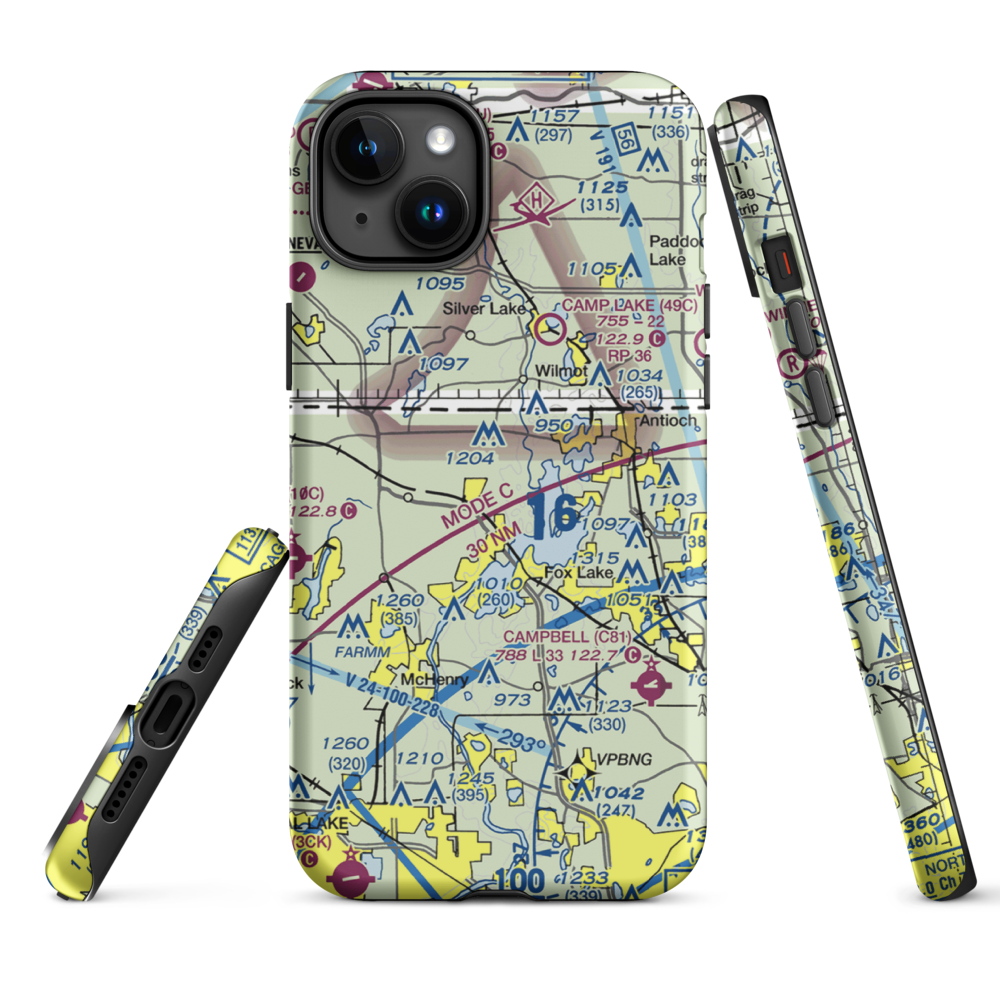 Pillow Hill Airport (3LL4) VFR Sectional  Tough iPhone Case iPhone 15 Plus model shown