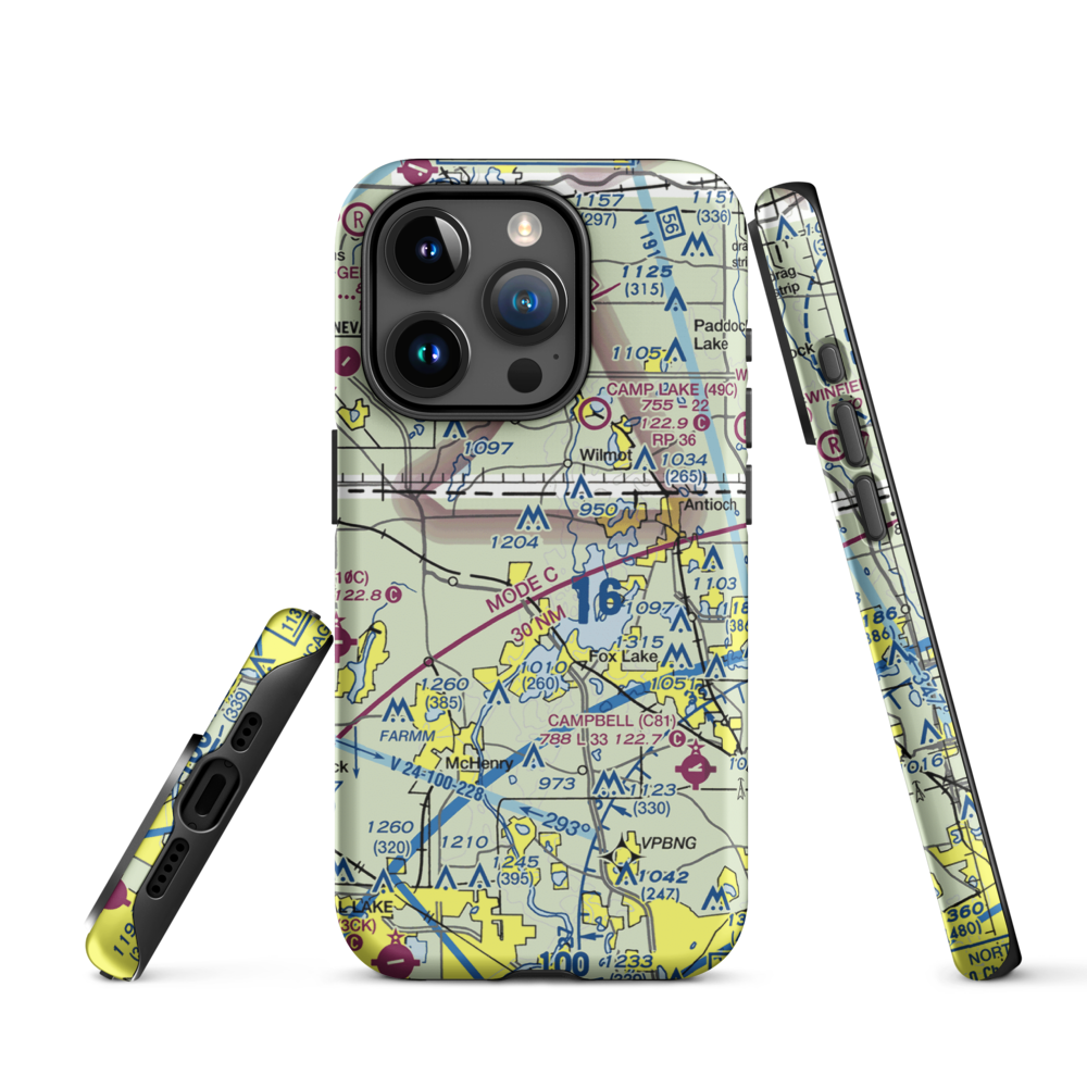 Pillow Hill Airport (3LL4) VFR Sectional  Tough iPhone Case iPhone 15 Pro model shown