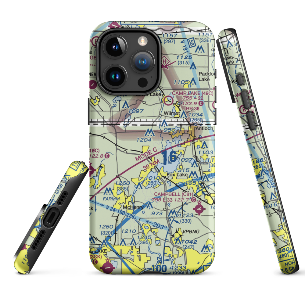 Pillow Hill Airport (3LL4) VFR Sectional  Tough iPhone Case iPhone 15 Pro Max model shown