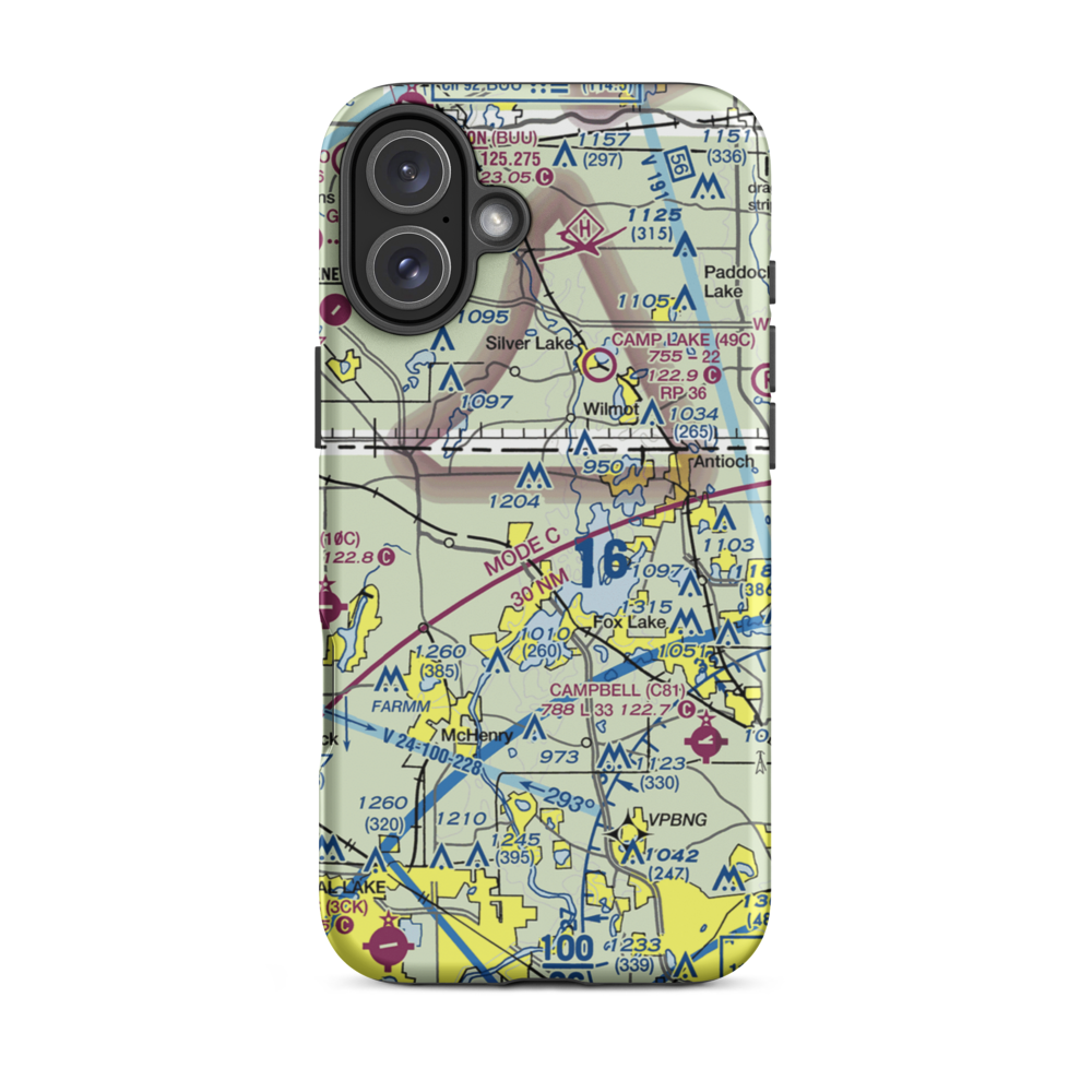 Pillow Hill Airport (3LL4) VFR Sectional  Tough iPhone Case iPhone 16 Plus model shown