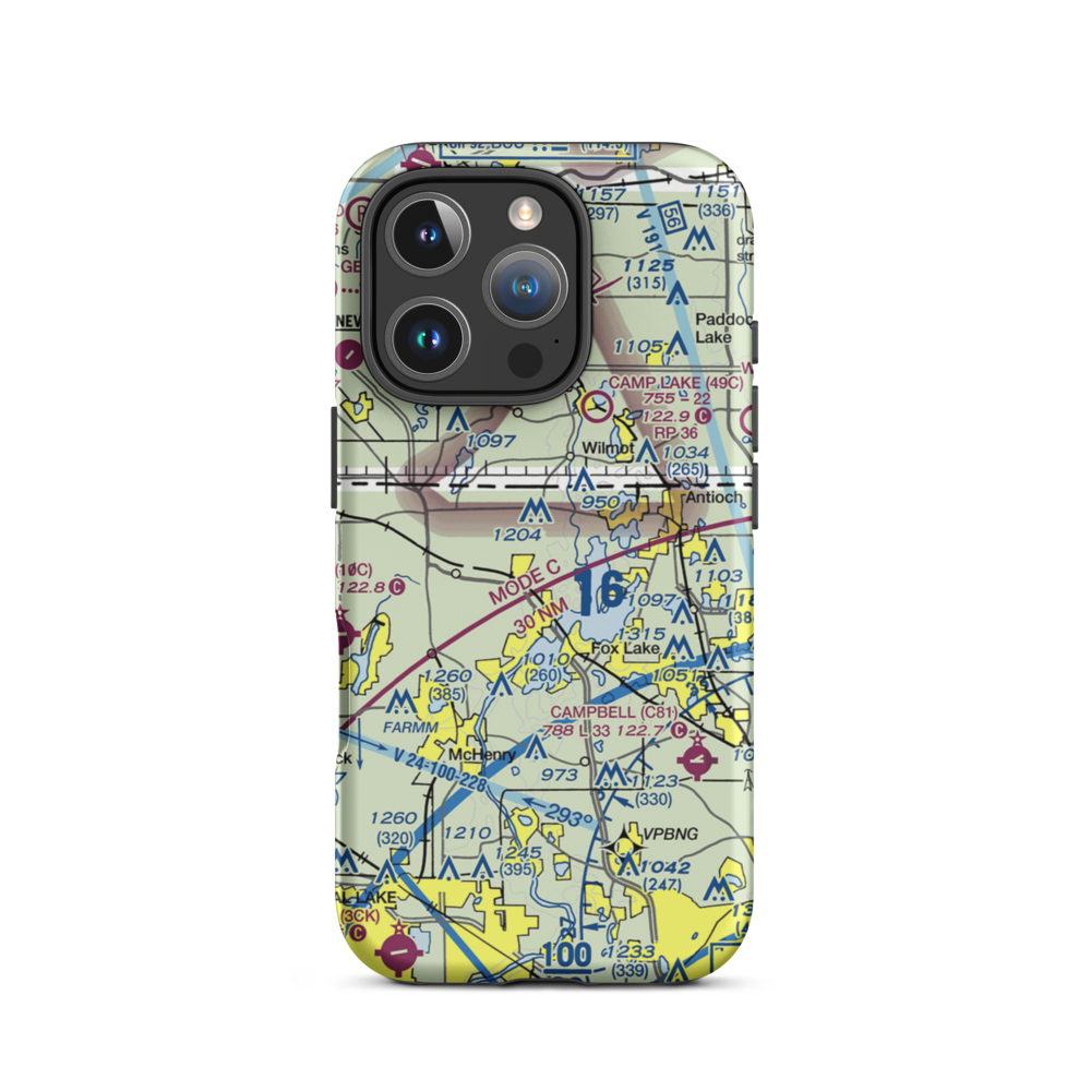 Pillow Hill Airport (3LL4) VFR Sectional  Tough iPhone Case iPhone 16 Pro model shown