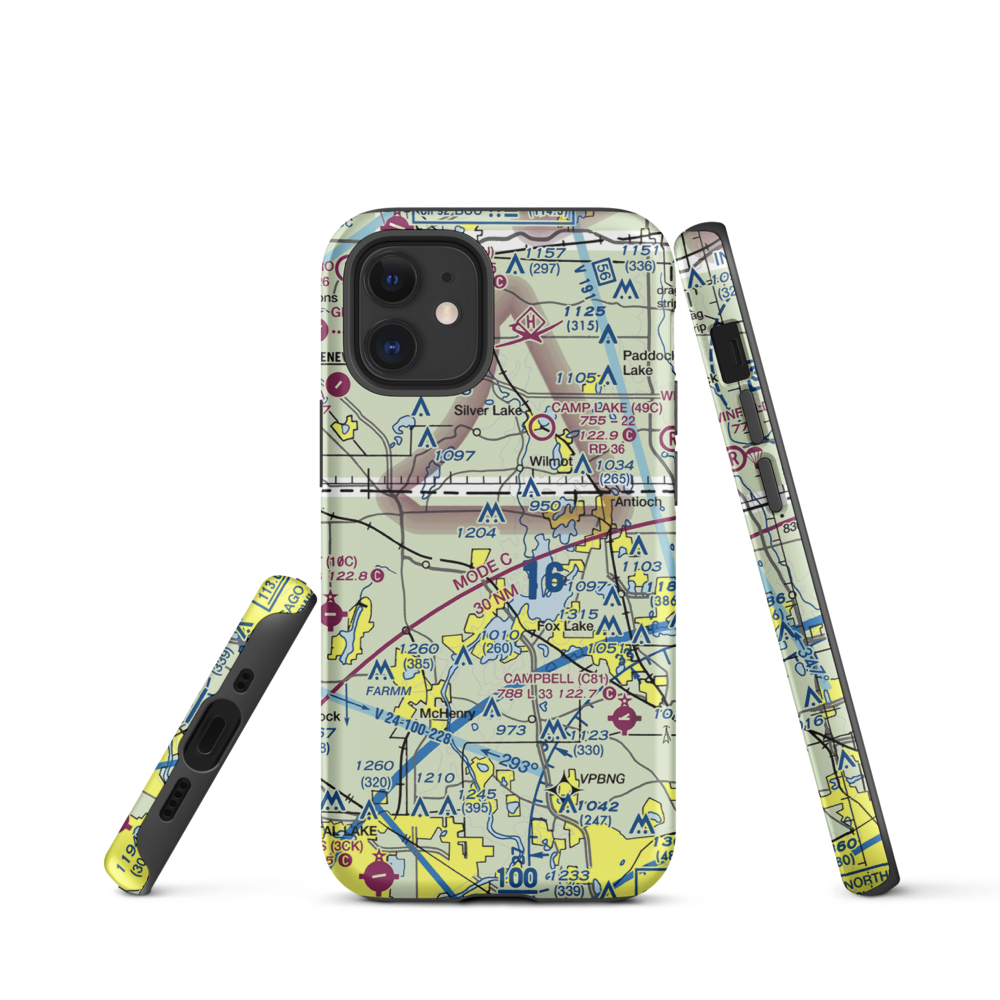 Pillow Hill Airport (3LL4) VFR Sectional  Tough iPhone Case iPhone 12 mini model shown