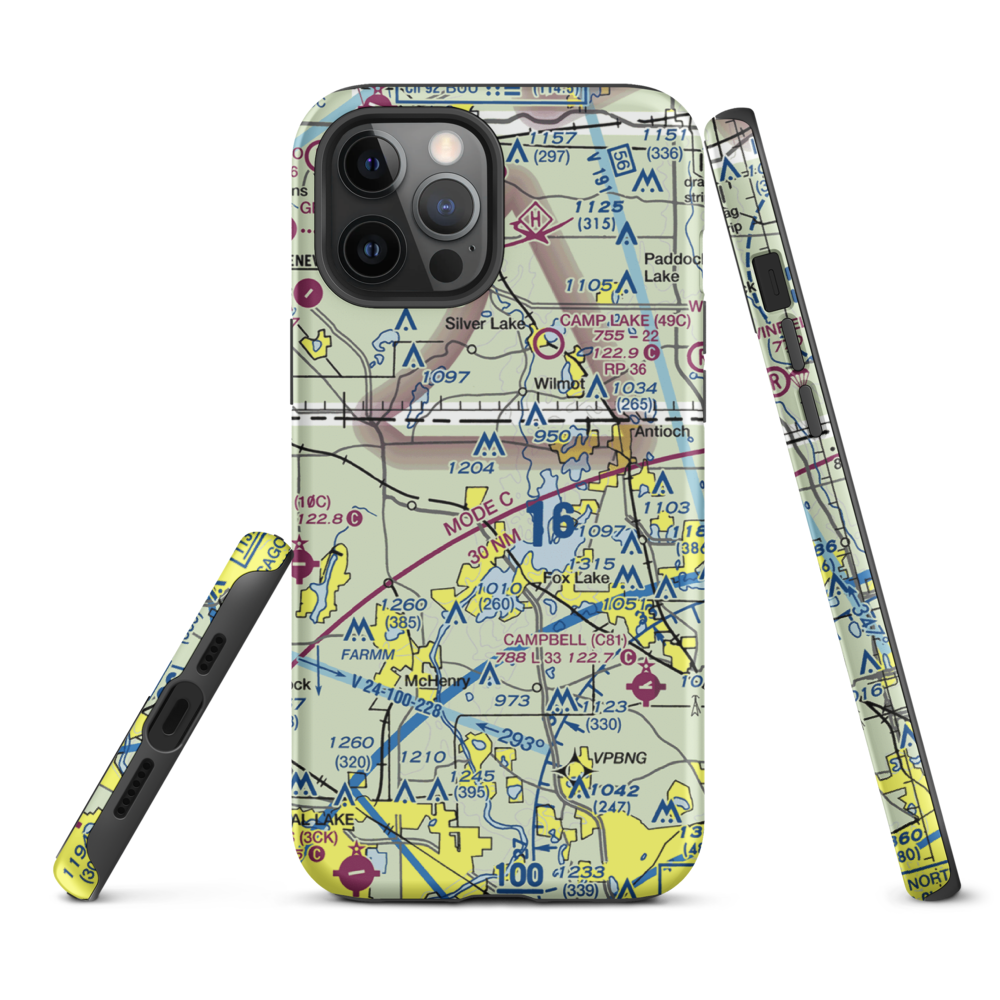 Pillow Hill Airport (3LL4) VFR Sectional  Tough iPhone Case iPhone 12 Pro Max model shown