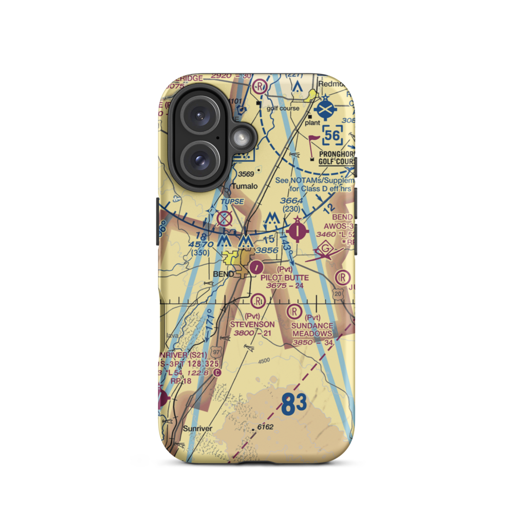 Pilot Butte Airport (8OR5) VFR Sectional  Tough iPhone Case iPhone 16 model shown