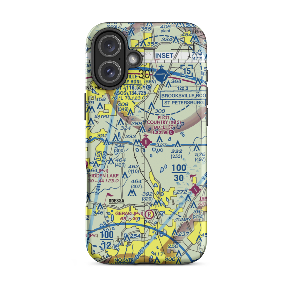Pilot Country Airport (X05) VFR Sectional  Tough iPhone Case iPhone 16 Plus model shown