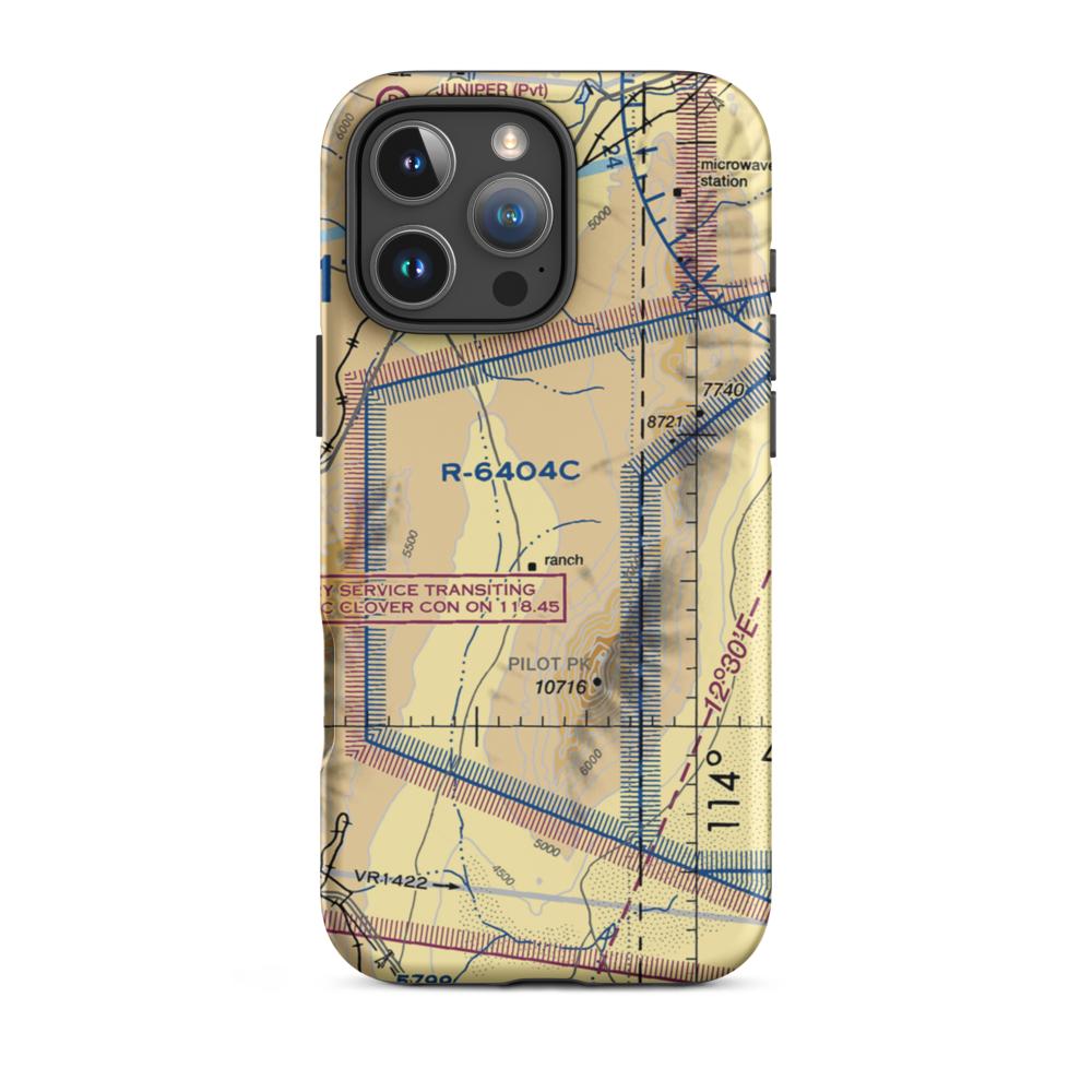Pilot Creek Ranches Airport (NV67) VFR Sectional  Tough iPhone Case iPhone 16 Pro Max model shown
