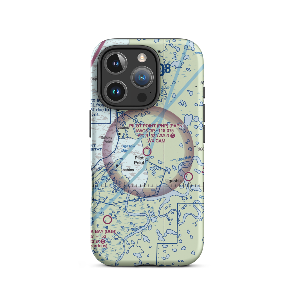 Pilot Point Airport (PNP) VFR Sectional  Tough iPhone Case iPhone 16 Pro model shown