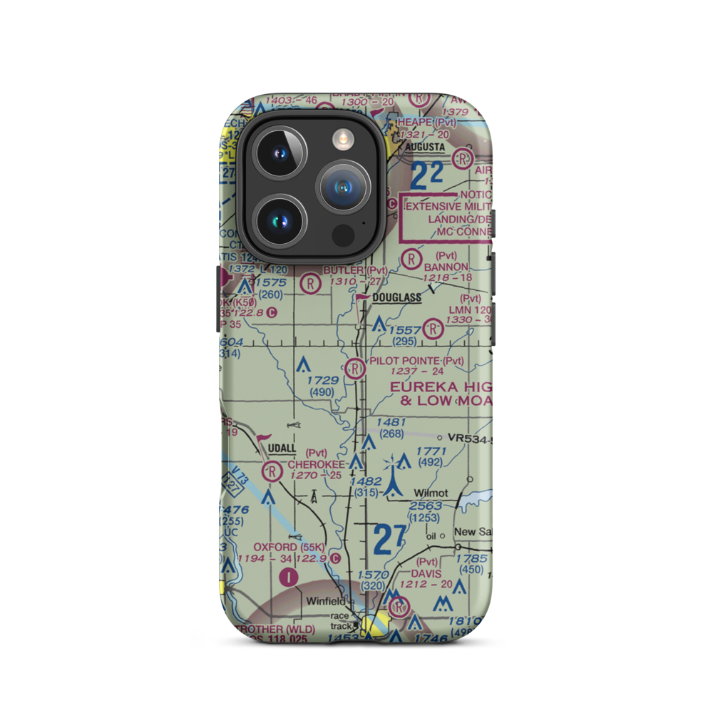 Pilot Pointe Estates Airport (SN52) VFR Sectional  Tough iPhone Case iPhone 16 Pro model shown