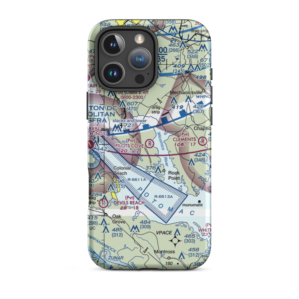 Pilots Cove Airport (MD06) VFR Sectional  Tough iPhone Case iPhone 16 Pro Max model shown
