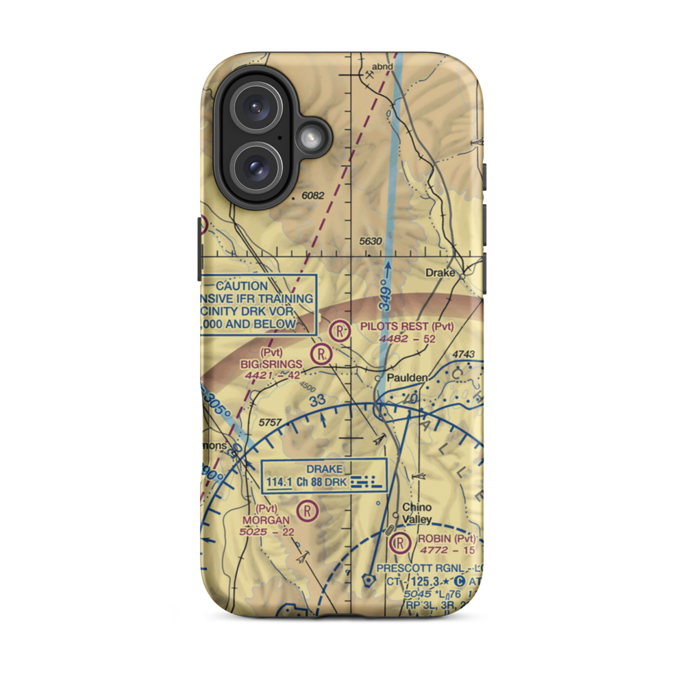 Pilots Rest Airport (AZ57) VFR Sectional  Tough iPhone Case iPhone 16 Plus model shown