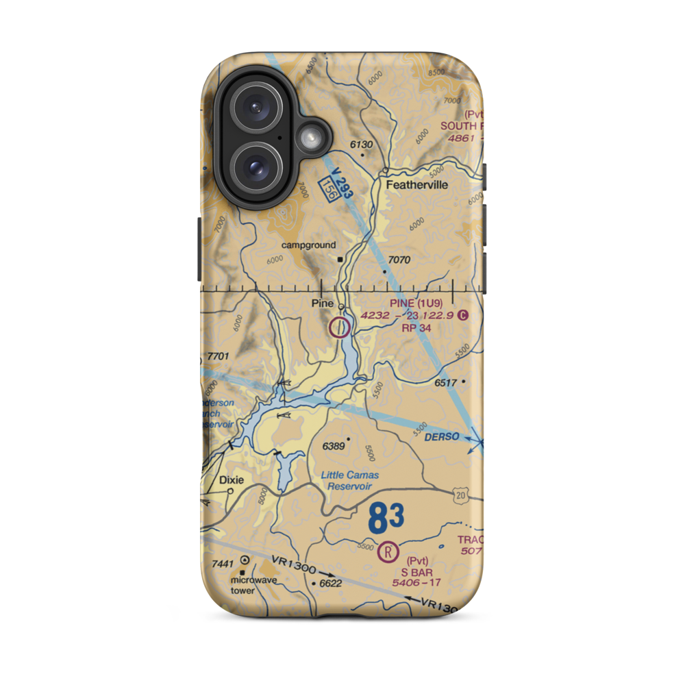 Pine Airport (1U9) VFR Sectional  Tough iPhone Case iPhone 16 Plus model shown