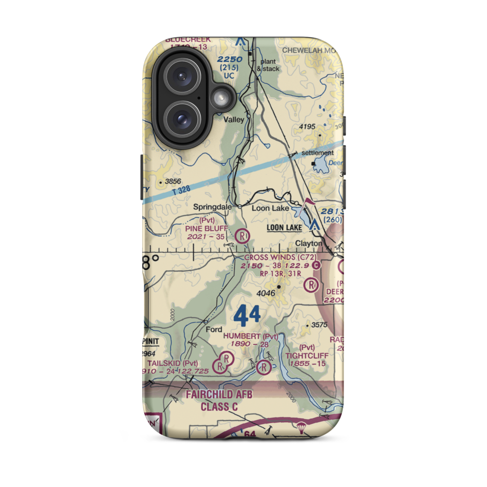 Pine Bluff Airport (WA23) VFR Sectional  Tough iPhone Case iPhone 16 Plus model shown