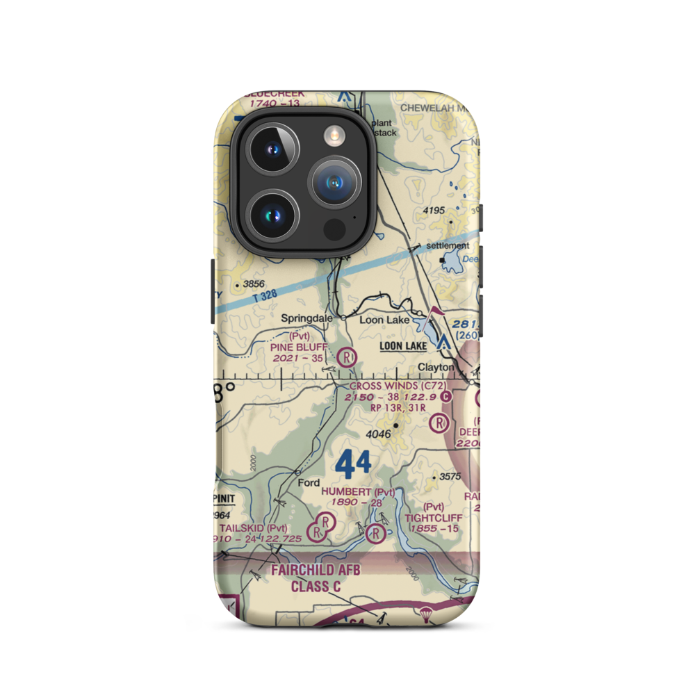 Pine Bluff Airport (WA23) VFR Sectional  Tough iPhone Case iPhone 16 Pro model shown