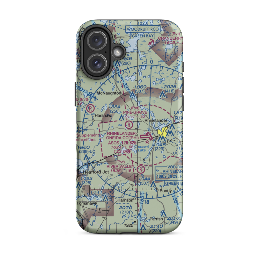 Pine Grove Airport (WI42) VFR Sectional  Tough iPhone Case iPhone 16 Plus model shown