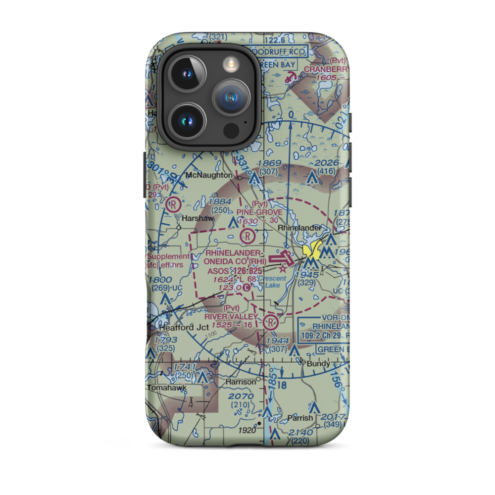 Pine Grove Airport (WI42) VFR Sectional  Tough iPhone Case iPhone 16 Pro Max model shown