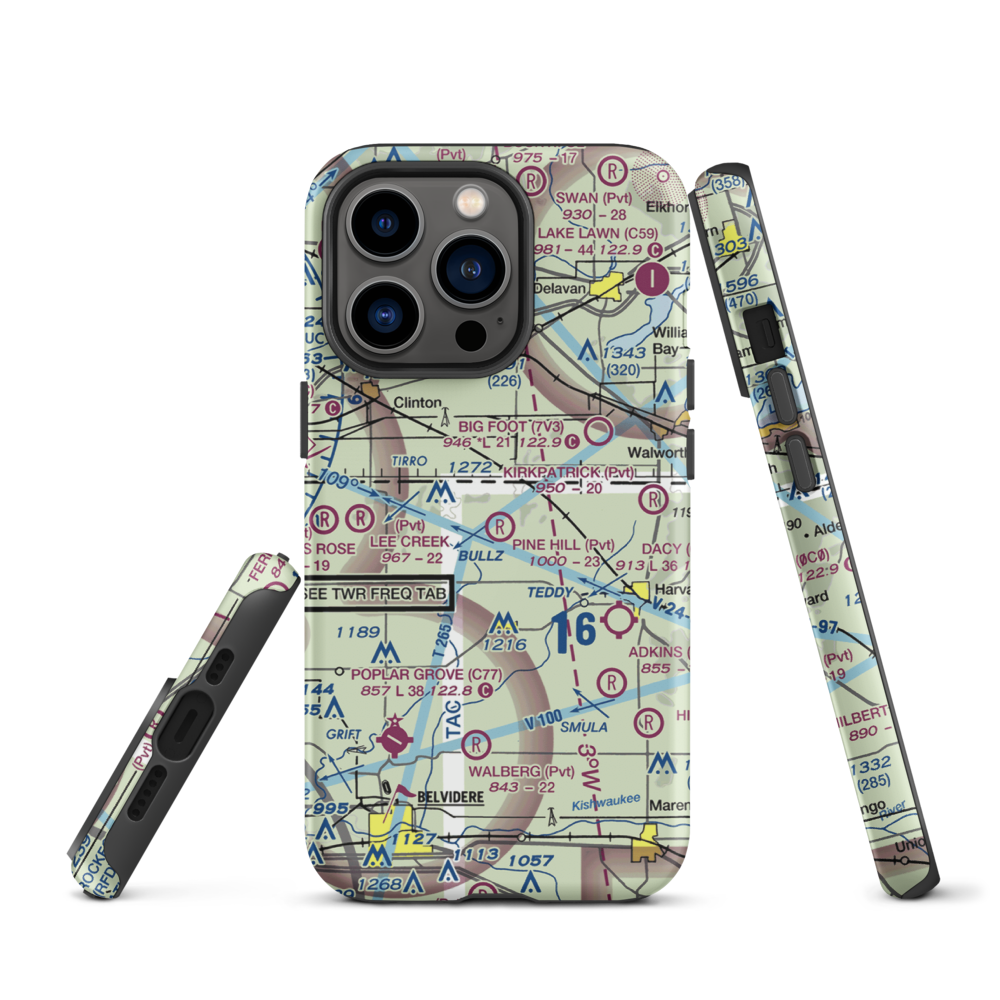 Pine Hill Airport (09LL) VFR Sectional  Tough iPhone Case iPhone 13 Pro model shown