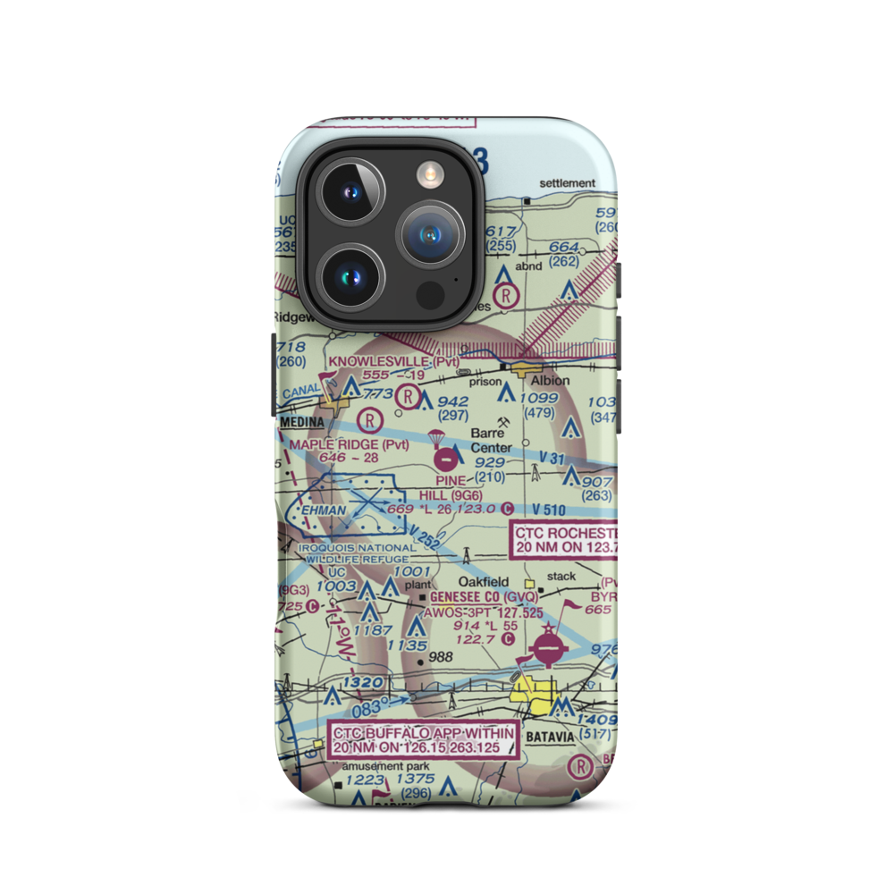 Pine Hill Airport (9G6) VFR Sectional  Tough iPhone Case iPhone 16 Pro model shown