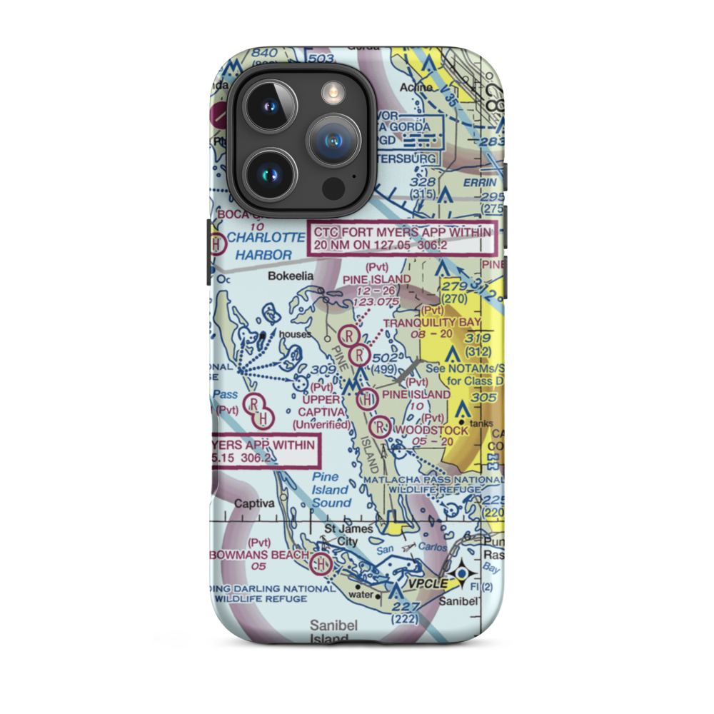 Pine Island Airport (1FA3) VFR Sectional  Tough iPhone Case iPhone 16 Pro Max model shown