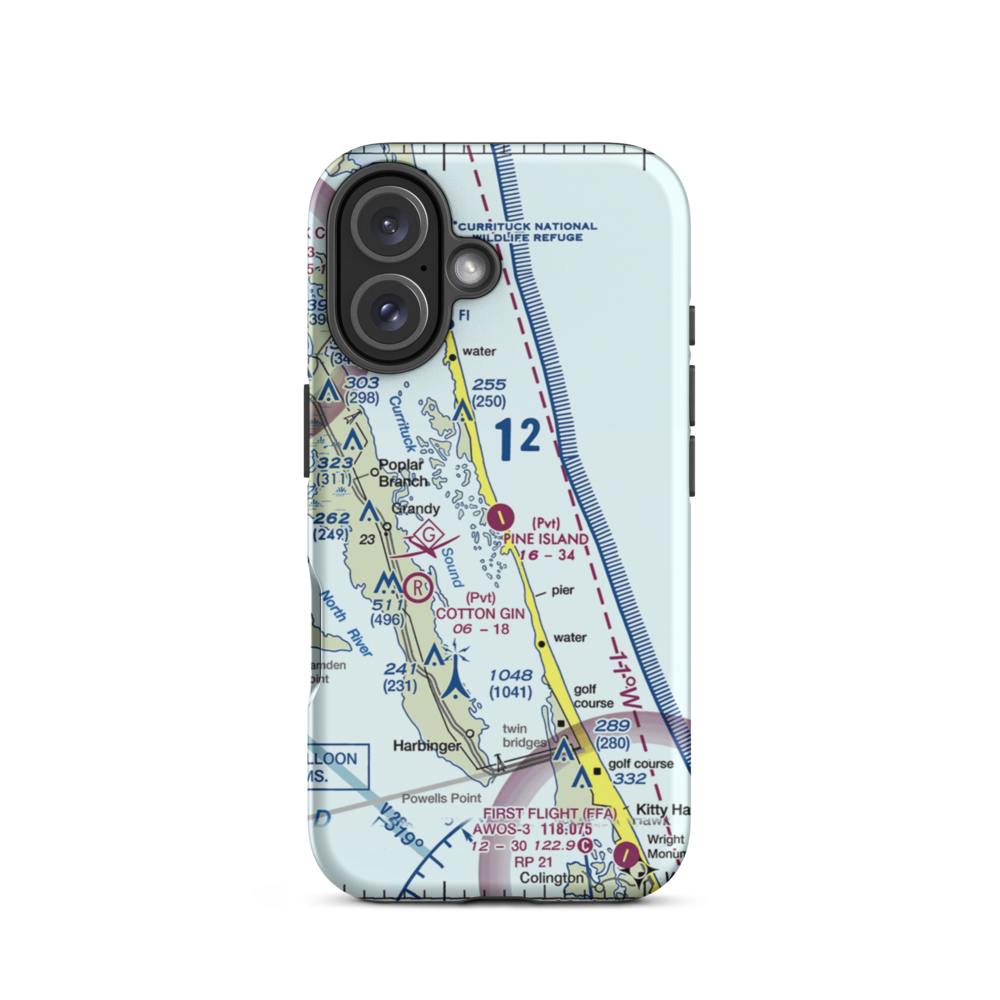 Pine Island Airport (7NC2) VFR Sectional  Tough iPhone Case iPhone 16 model shown