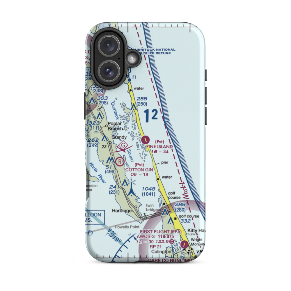 Pine Island Airport (7NC2) VFR Sectional  Tough iPhone Case iPhone 16 Plus model shown