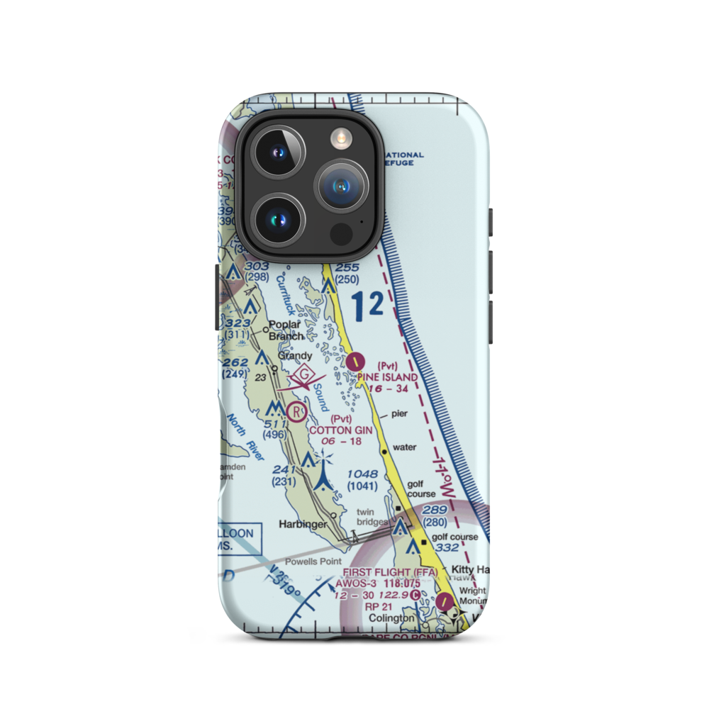 Pine Island Airport (7NC2) VFR Sectional  Tough iPhone Case iPhone 16 Pro model shown