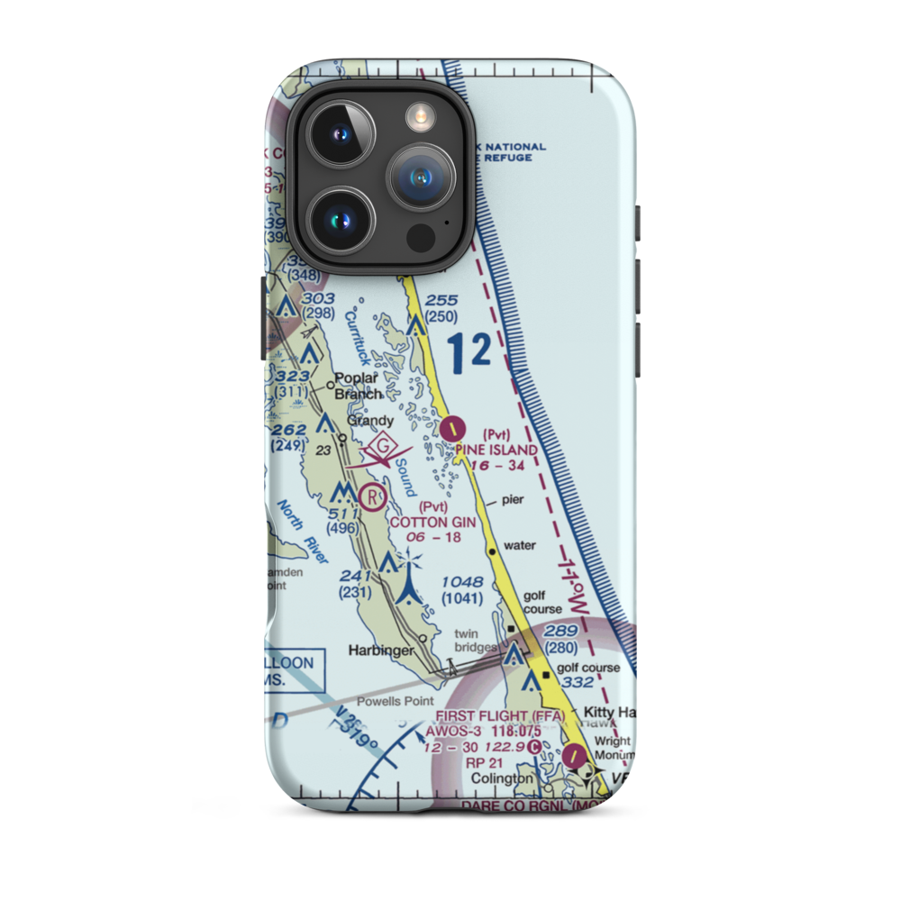 Pine Island Airport (7NC2) VFR Sectional  Tough iPhone Case iPhone 16 Pro Max model shown