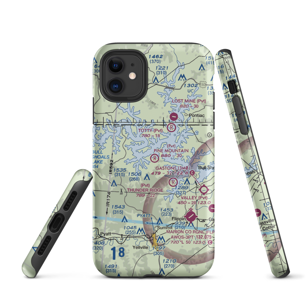 Pine Mountain Airpark (6AR9) VFR Sectional  Tough iPhone Case iPhone 11 model shown