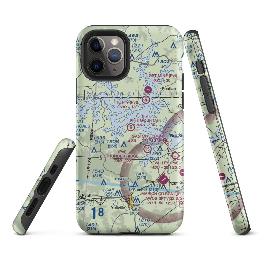 Pine Mountain Airpark (6AR9) VFR Sectional  Tough iPhone Case iPhone 11 Pro model shown