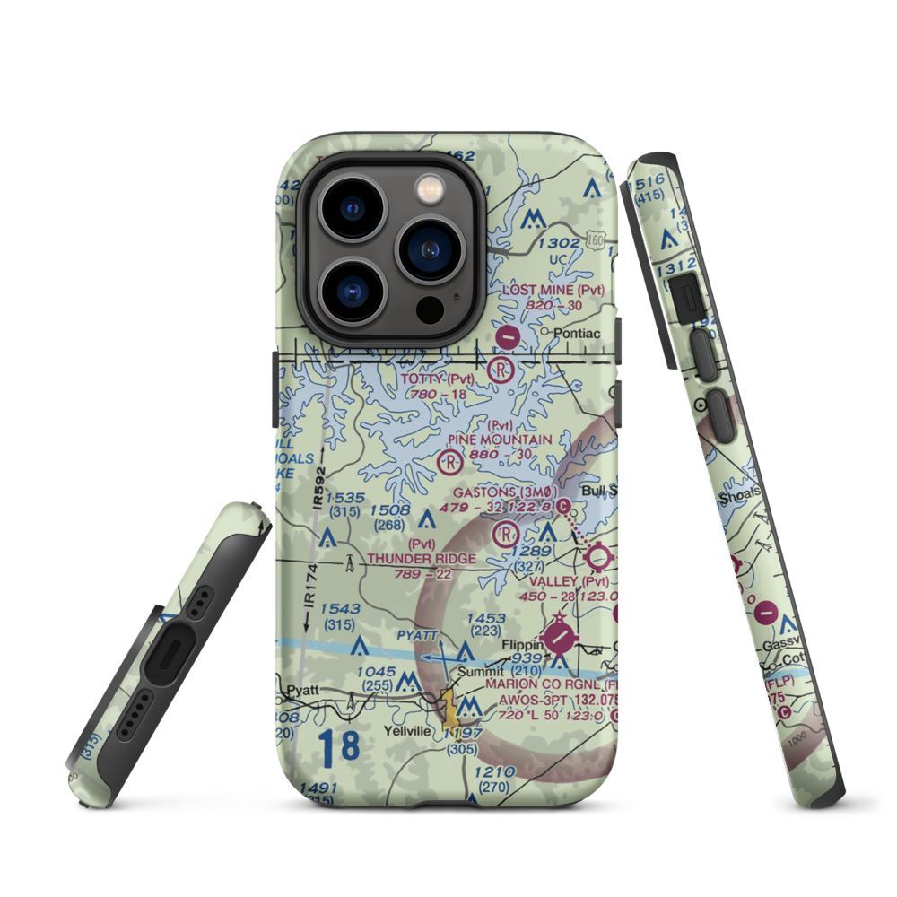 Pine Mountain Airpark (6AR9) VFR Sectional  Tough iPhone Case iPhone 14 Pro model shown